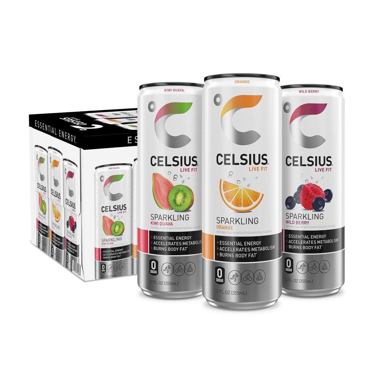 Celsius Variety Pack Energy Drink - 12pk/12 fl oz Cans