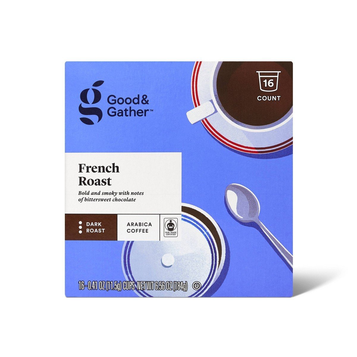 French Roast Dark Roast Coffee - 16ct Single Serve Pods - Good & Gatherâ„¢