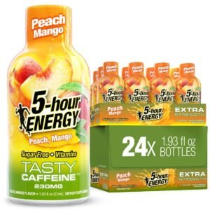 5-hour ENERGY Extra Strength Shots, Peach Mango Flavor, 1.93 Fl Oz, 24 Pack