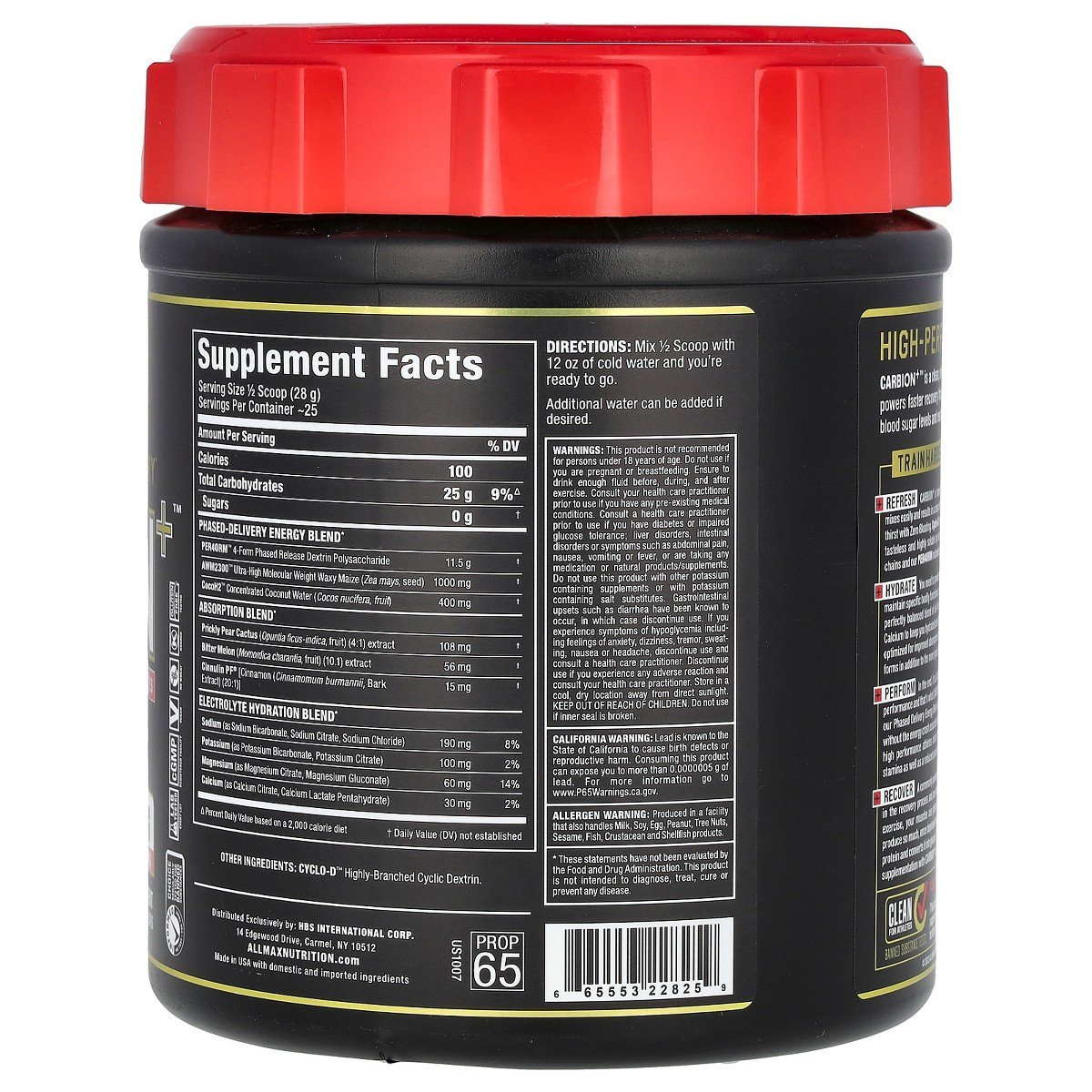 ALLMAX CARBION+™ With Electrolytes, Unflavored, 24.7 oz (700 g) - Image 3