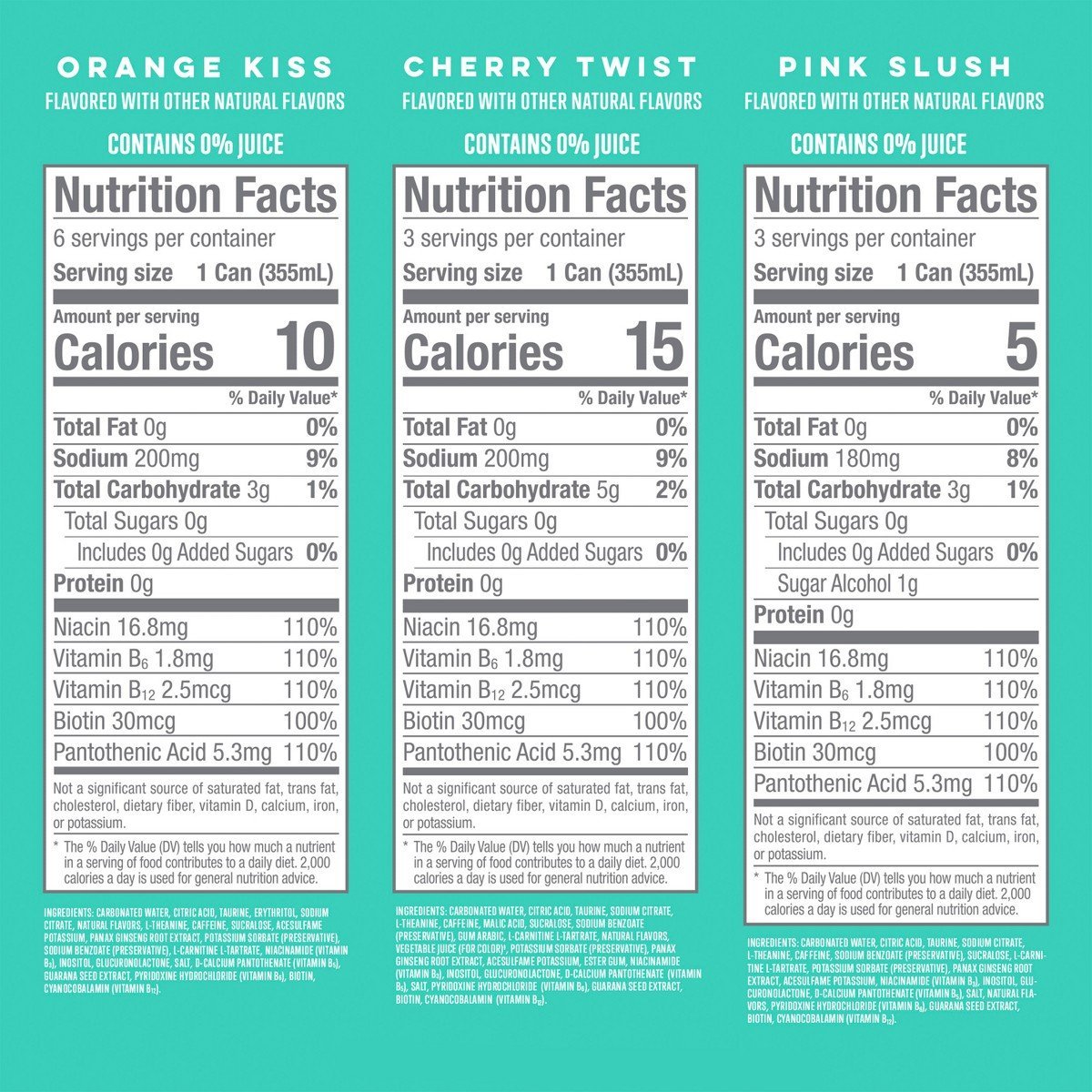 Alani Nu Variety Pack Energy Drink (Cherry Twist, Orange Kiss, Pink Slush) - 12pk/12 fl oz Cans: Caffeinated - Image 2
