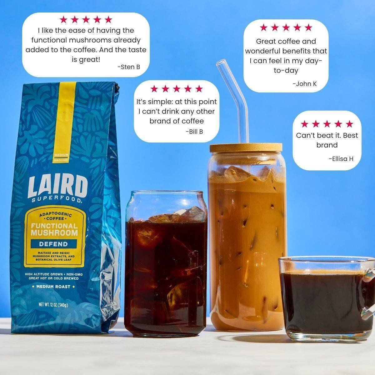 Laird Superfood Medium Roast Defend Functional Mushroom Ground Coffee - 12oz - Image 5
