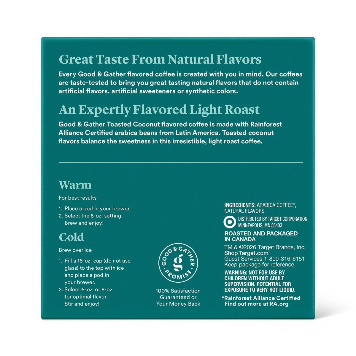 Naturally Flavored Toasted Coconut Light Roast Coffee Pods - 16ct - Good & Gather: Compatible With Keurig, Arabica Beans - Image 2