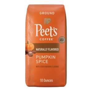 Peet's Coffee Pumpkin Spice Light Roast Ground Coffee - 10oz: Arabica Beans, Cinnamon Flavor