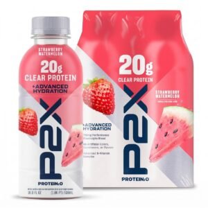 P2X Advanced Hydration 20g Clear Protein Drink With 710mg of Electrolytes - Strawberry Watermelon - 4pk/67.6oz