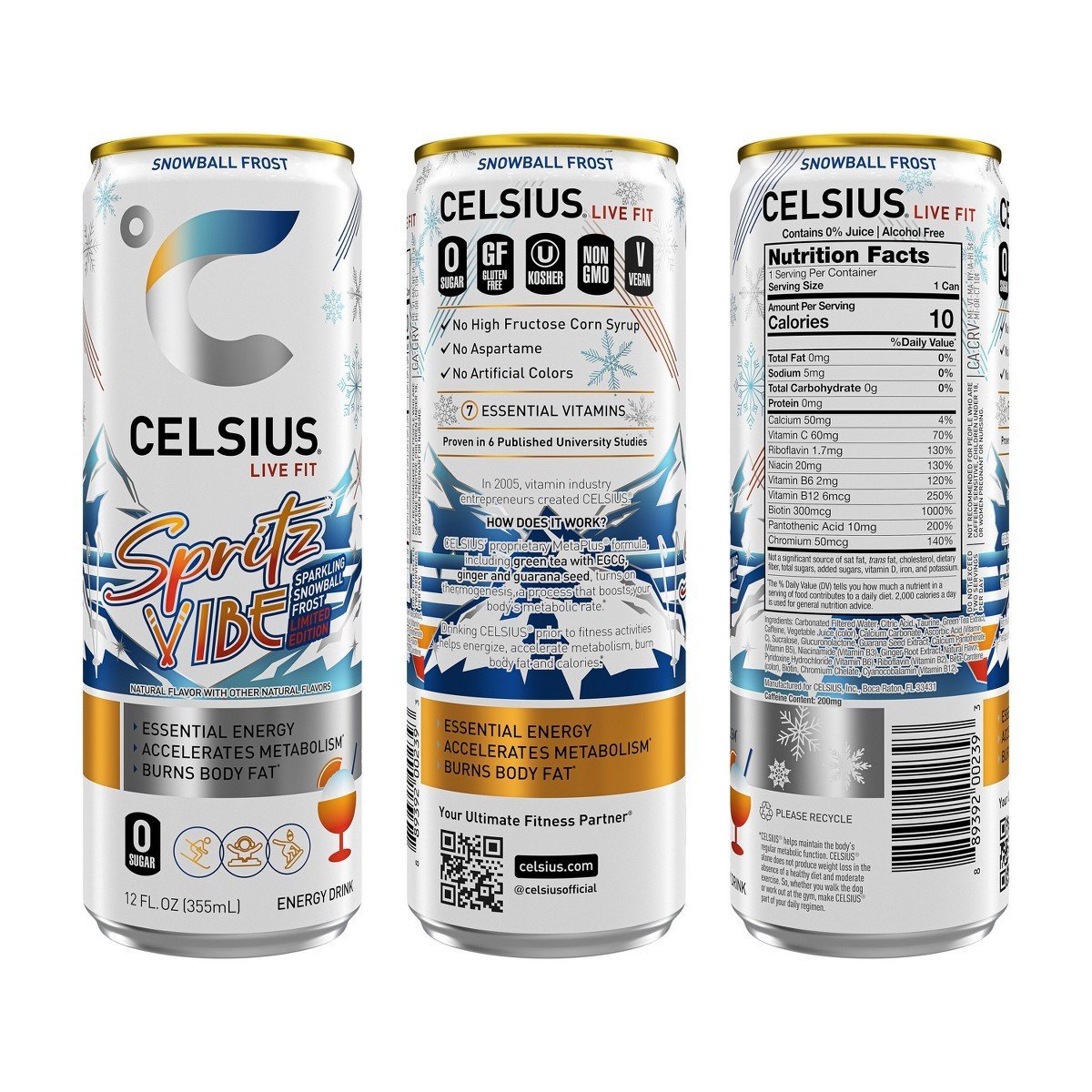 Celsius Spritz Vibe Energy Drink - 12 fl oz - Image 2