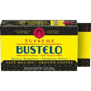 Café Bustelo Supreme Espresso-Style Medium Dark Roast Ground Coffee - 10oz: Arabica Beans
