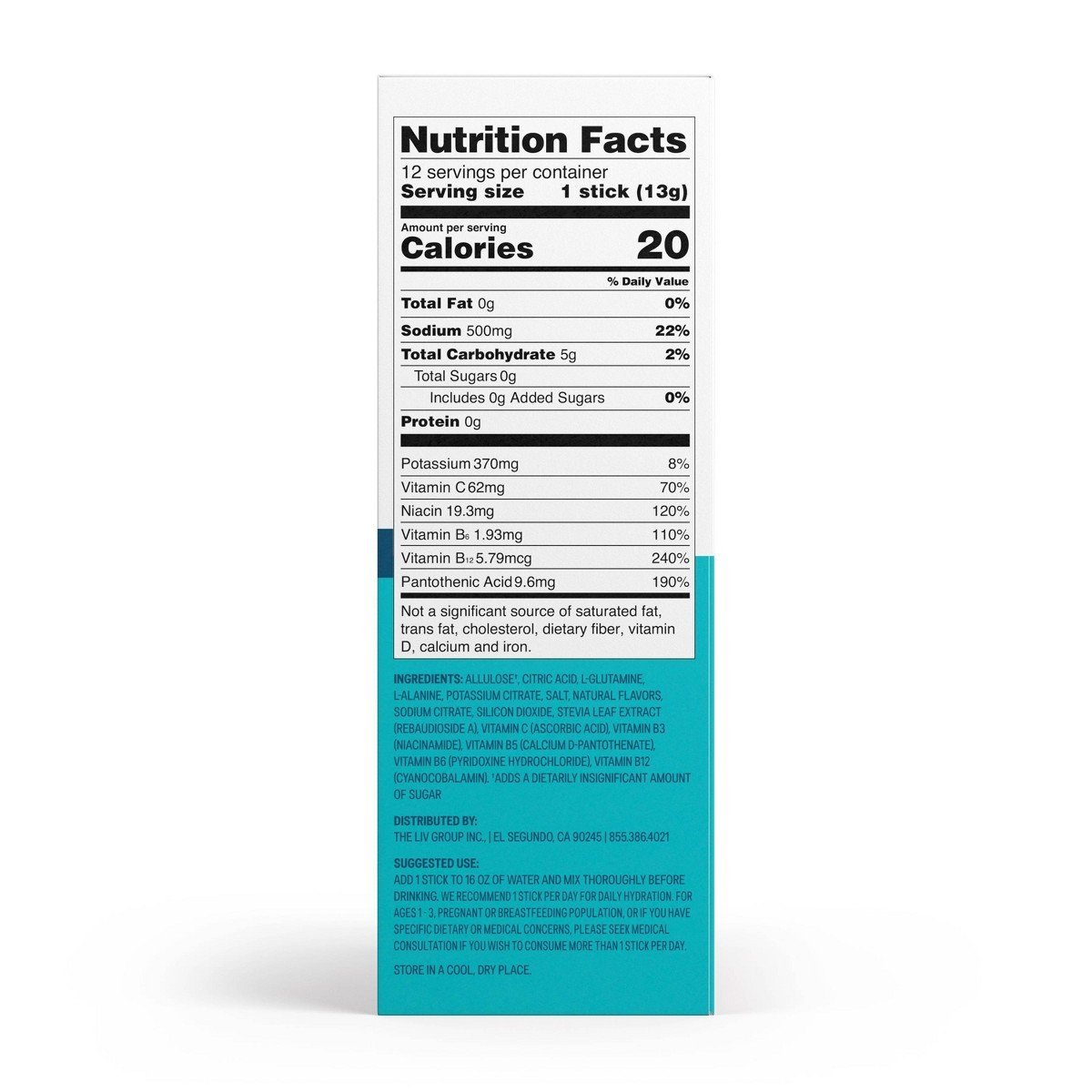 Liquid I.V. Sugar Free Hydration Multiplier Powder Electrolyte Drink Mix - Lemon Lime - 0.45oz/12ct - Image 3