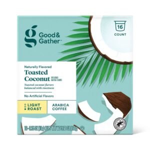 Naturally Flavored Toasted Coconut Light Roast Coffee Pods - 16ct - Good & Gather: Compatible With Keurig, Arabica Beans