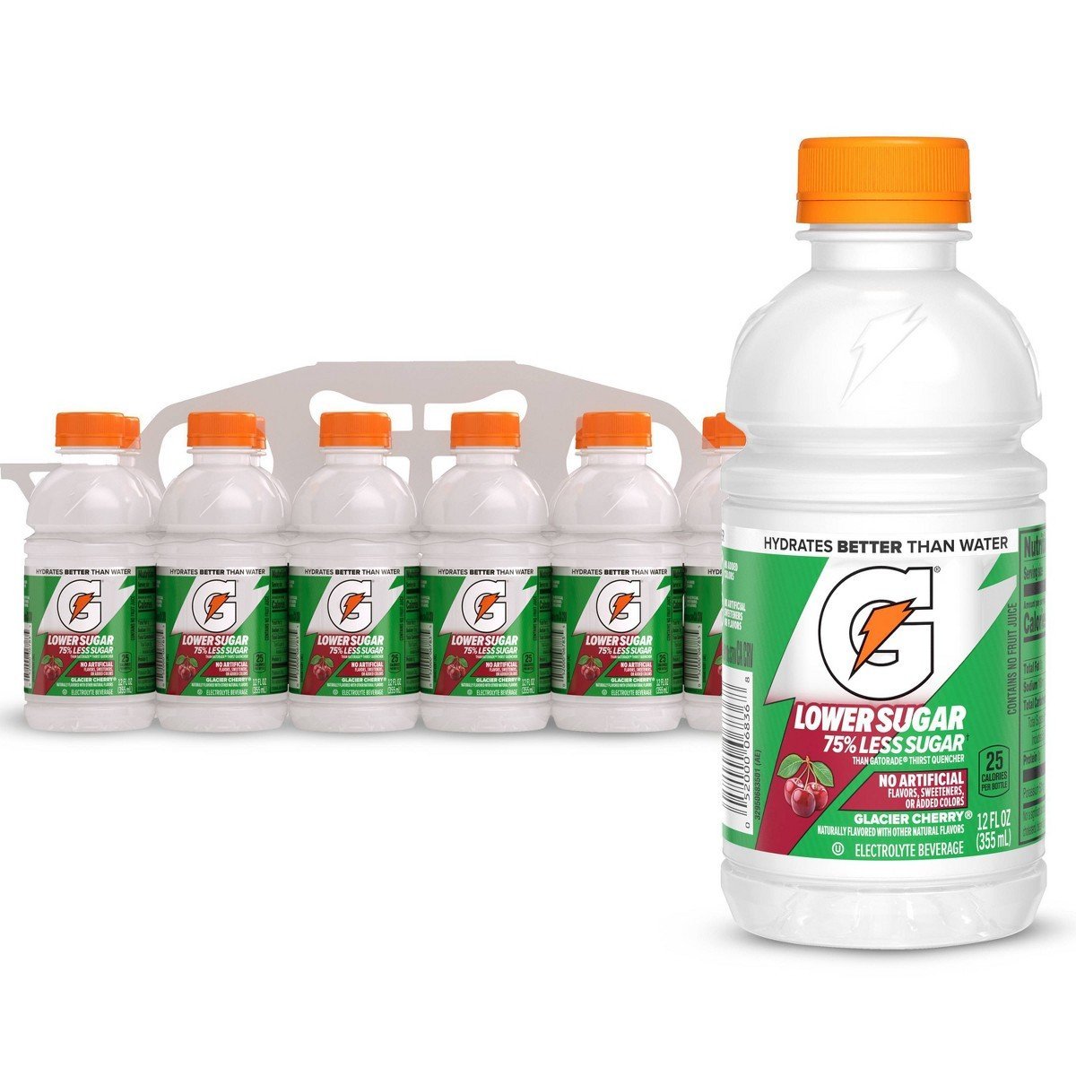 Gatorade Lower Sugar No Artificial Glacier Cherry - 12oz/12pk: Non-Caffeinated