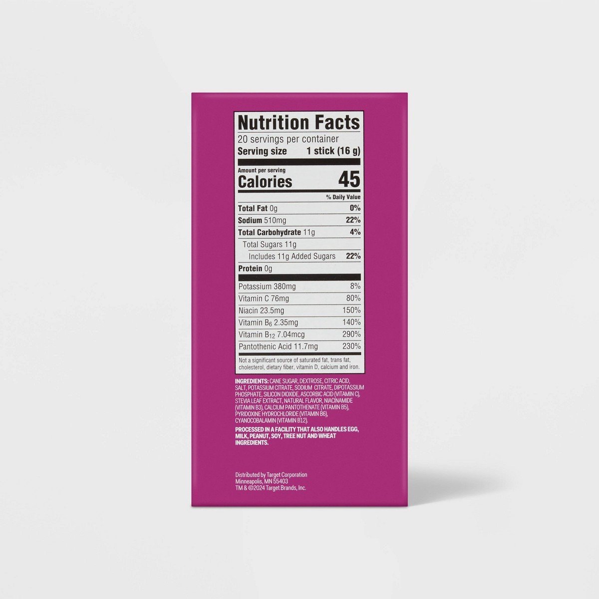 Hydration with Electrolytes Vegan Drink Mix - Passion Fruit - 11.3oz/20ct - up&up™ - Image 4