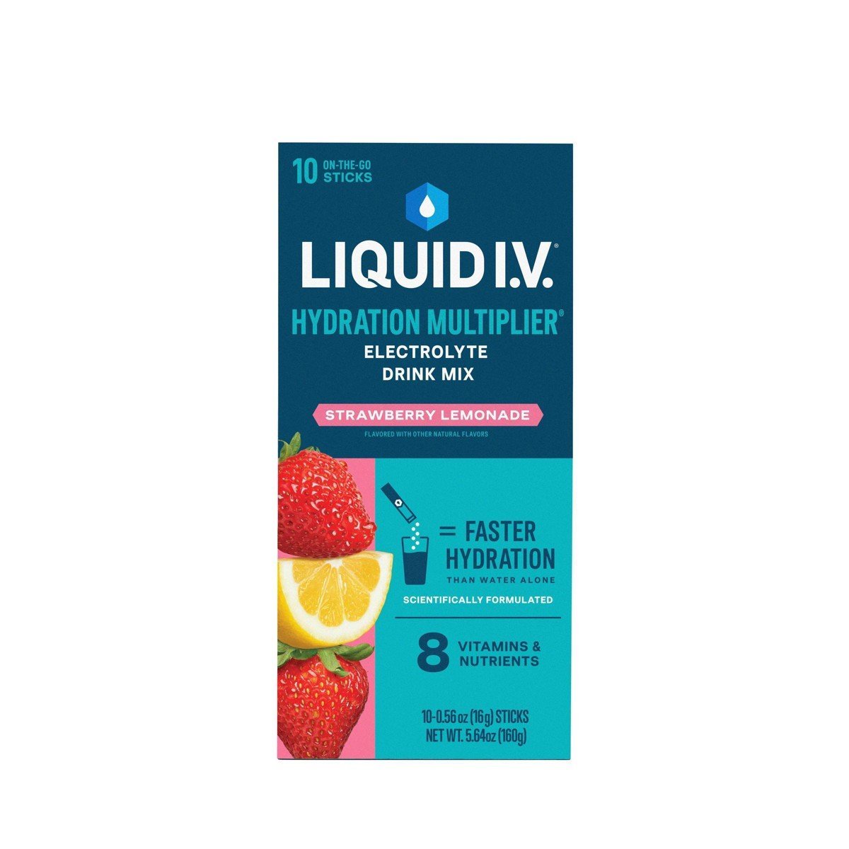 Liquid I.V. Hydration Multiplier Vegan Powder Electrolyte Supplements - Strawberry Lemonade - 0.56oz/10ct - Image 3