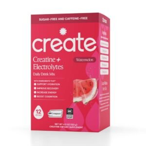 Create Wellness Creatine + Electrolytes Mix Monohydrate Stick Packs NSF Certified for Sport - Watermelon - 12ct