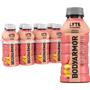 BODYARMOR LYTE Peach Mango Sports Drink - 8pk/12 fl oz Bottles: Non-Caffeinated, No Added Sugar