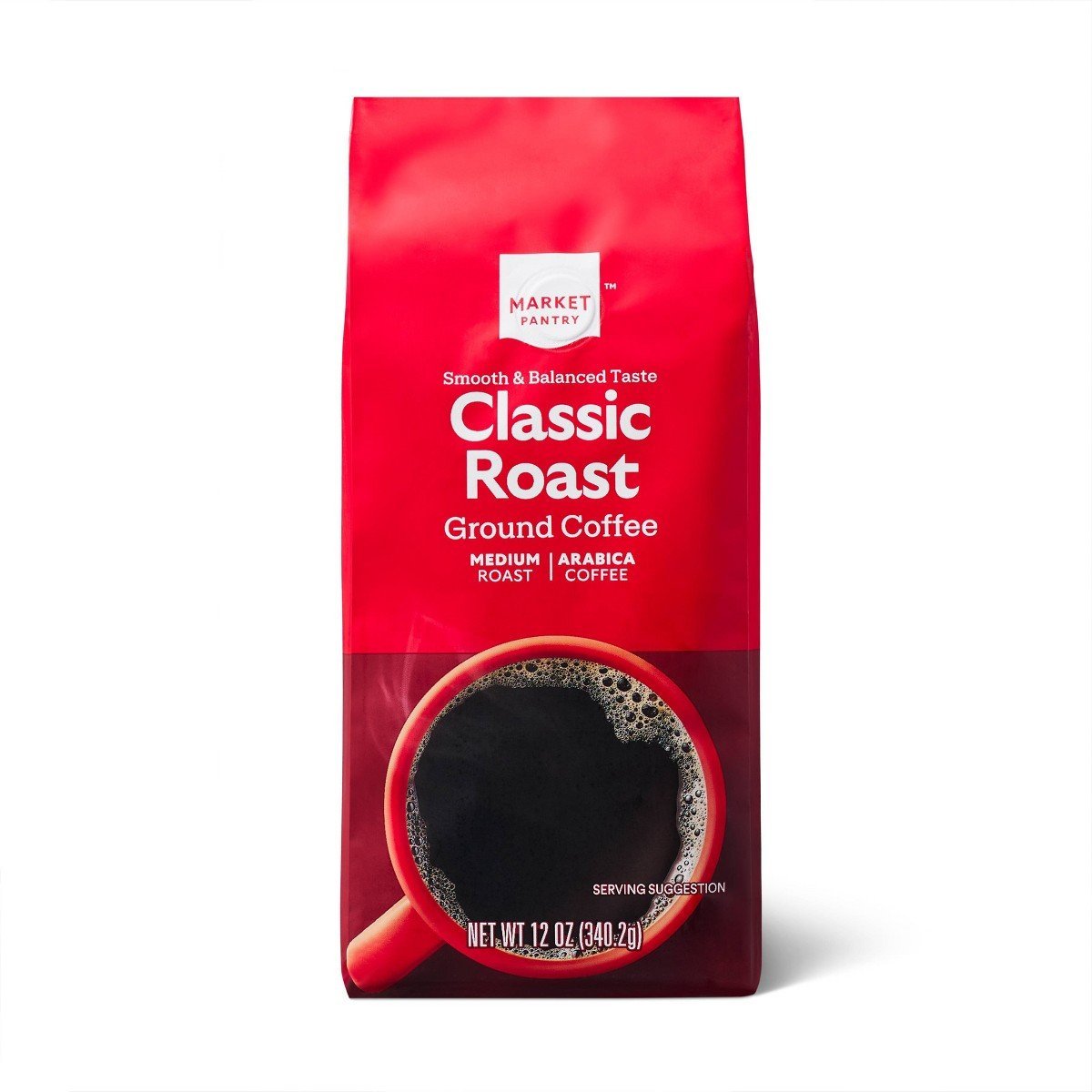 Medium Roast Ground Coffee - 12oz - Market Pantry: Arabica Beans, Brazilian & Central American Variety