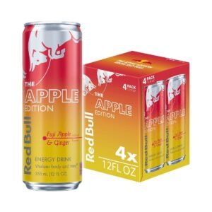 Red Bull Apple Edition Energy Drink - Fuji Apple & Ginger - 4pk/12 fl oz Cans: Low Fat, No Artificial Flavors, Caffeinated