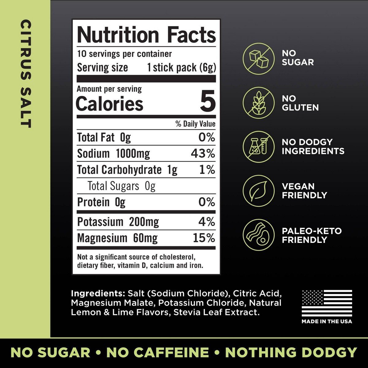 LMNT Zero-Sugar Electrolytes Drink - Citrus Salt - 2.1oz/10ct: Non-Caffeinated, Powdered, Electrolyte Drink Mixes - Image 6