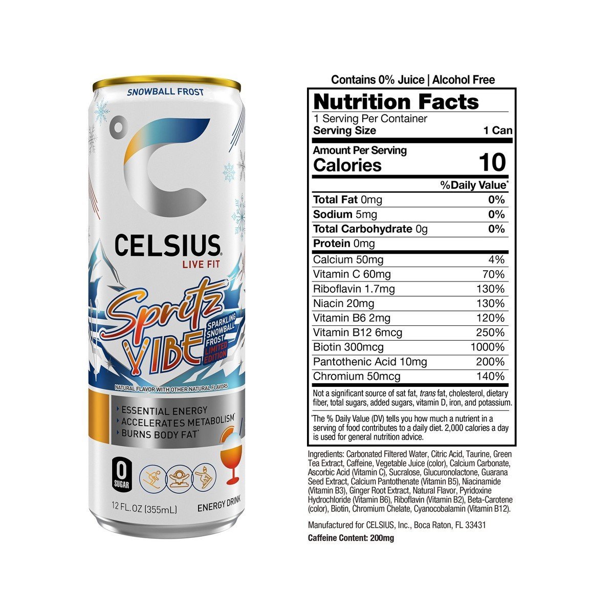 Celsius Spritz Vibe Energy Drink - 12 fl oz - Image 3