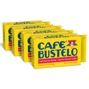 Cafe Bustelo 4 Pack/10oz each Espresso Dark Roast Ground Coffee Vacuum-Packed Brick