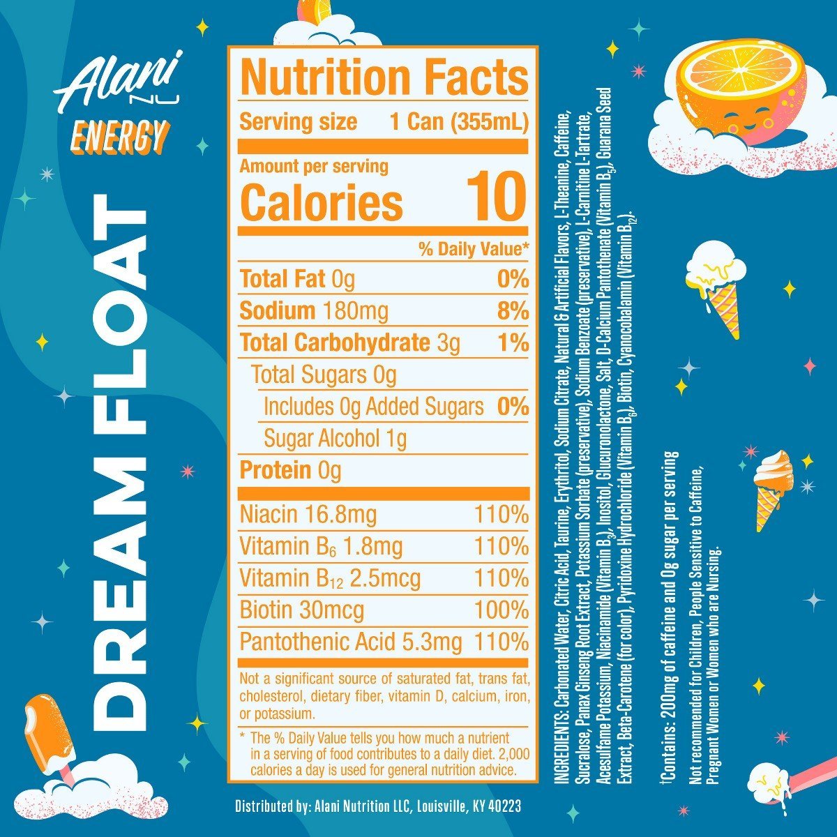 Alani Dream Float Energy Drink - 12 fl oz: Caffeinated - Image 2