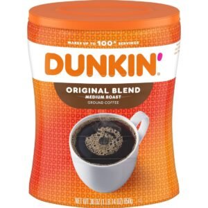 Dunkin' Original Blend Medium Roast Ground Coffee Canister - 30oz: Arabica Beans, Source Varies