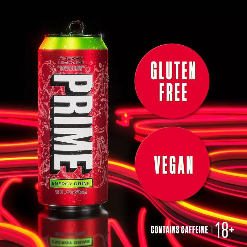 Prime Cherry Limeade Energy Drink - 16 fl oz: Caffeinated - Image 3