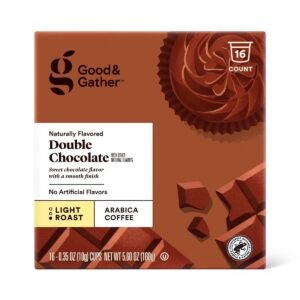 Naturally Flavored Double Chocolate Light Roast Coffee -16ct Single Serve Pods - Good & Gather™
