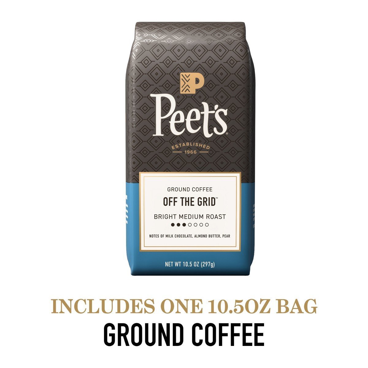 Peet's Off The Grid Medium Roast Ground Coffee - 10.5oz: Arabica Beans, Milk Chocolate Flavor - Image 3