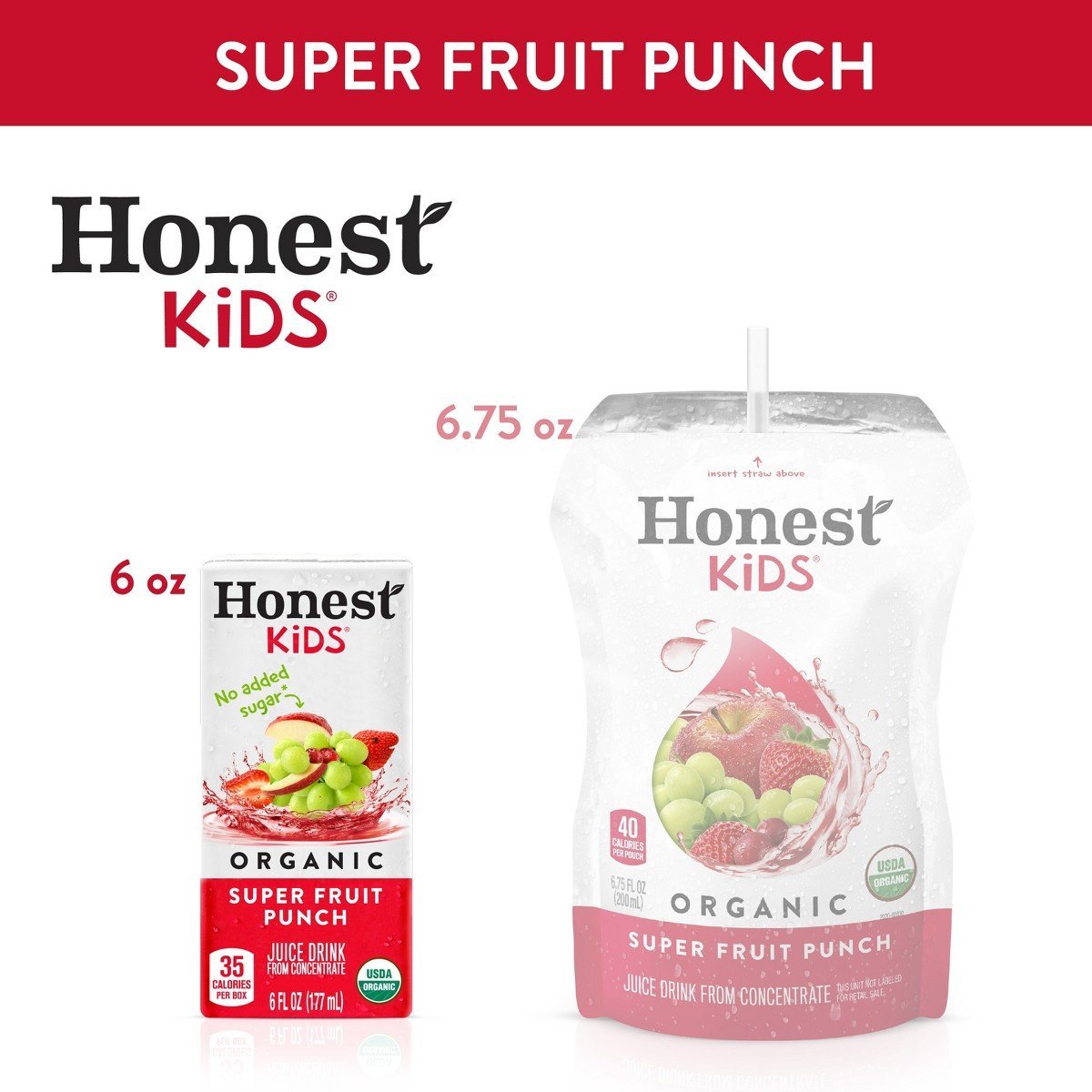 Honest Organic Super Fruit Punch Drink - 20pk/6 fl oz Box: No Pulp, 42% Juice Content - Image 5