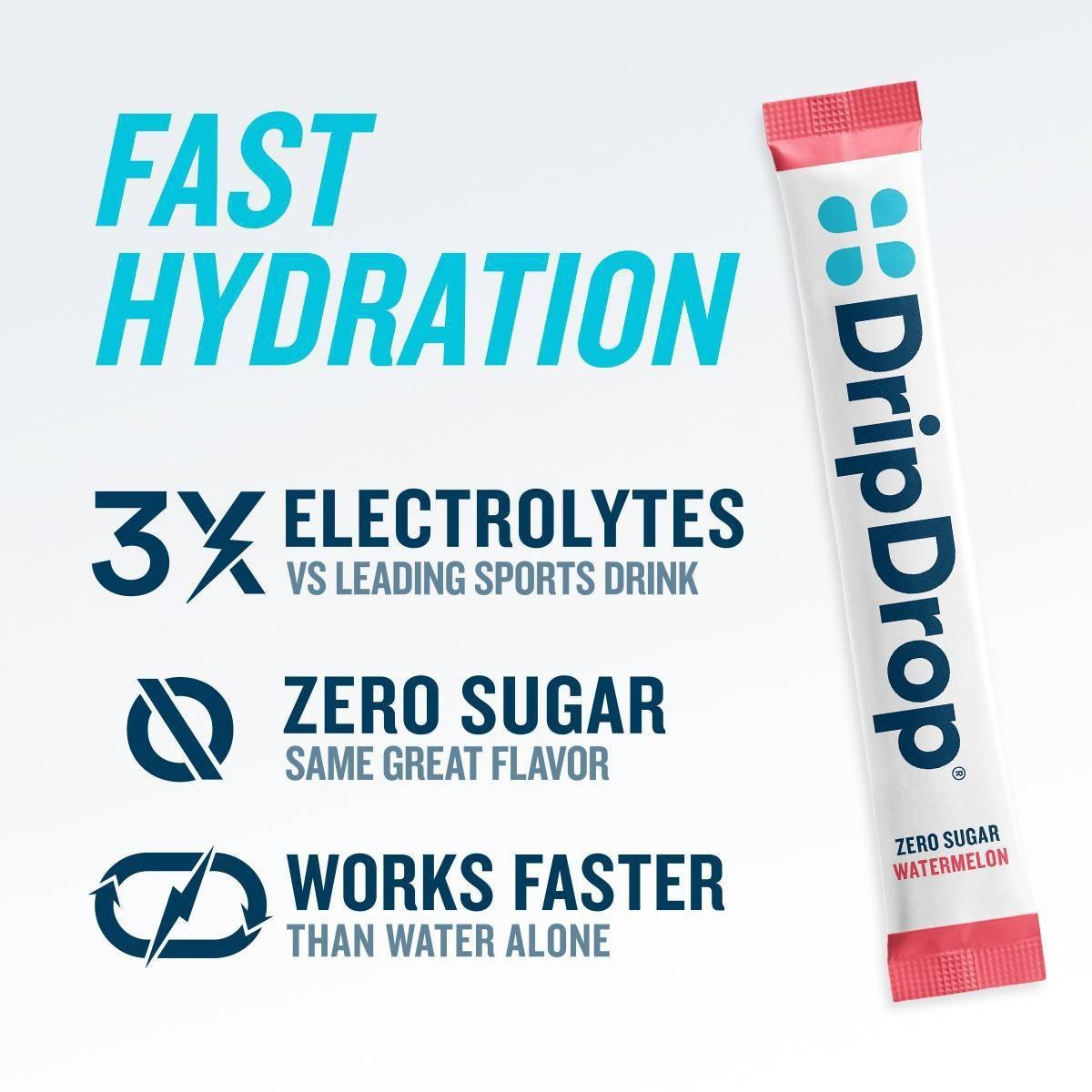 DripDrop Zero Sugar Hydration Powder Vegan Electrolyte Supplements: Kosher, Gluten-Free, Non-GMO, 12 Pack, 1.9oz - Image 4
