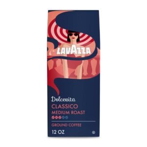 Lavazza Classico Medium Roast Ground Coffee - 12oz: Arabica Beans, Italian Variety, Nut Flavor