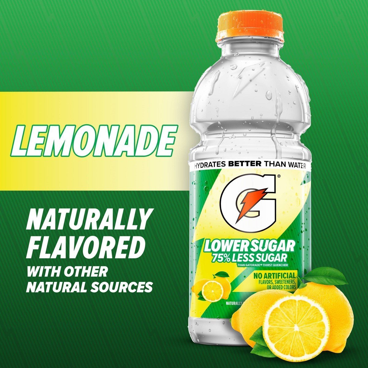 Gatorade Lower Sugar Lemonade Sports Drink - 28 fl oz Bottle: Non-Caffeinated, Low Calorie - Image 6