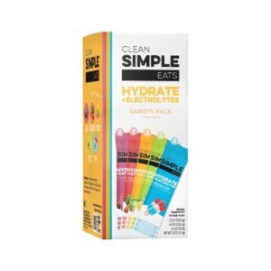 Clean Simple Eats Hydrate + Electrolytes Variety Pack Electrolyte Supplement Powder - Watermelon/Lime/Lemon/Orange/Cherry/Guava - 2.4oz/10pk