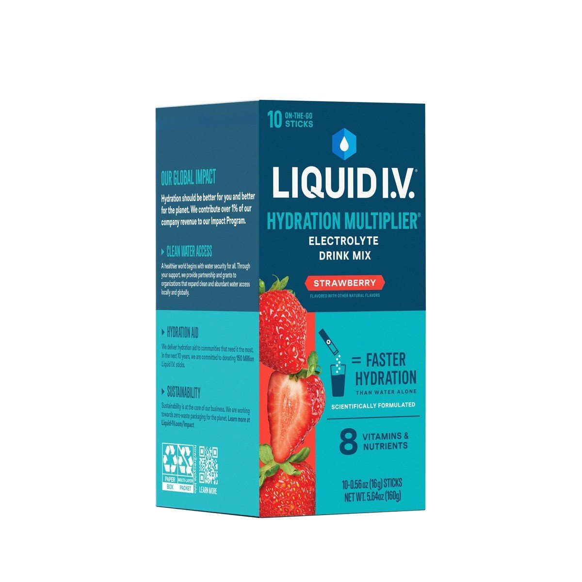 Liquid I.V. Hydration Multiplier Vegan Powder Electrolyte Supplements - Strawberry - 0.56oz each/10ct - Image 4