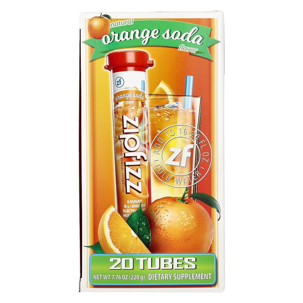 Zipfizz Energy Drink Mix, Electrolyte Hydration Powder with B12 and Multi Vitamin, Orange Soda (20 Pack) - Image 5