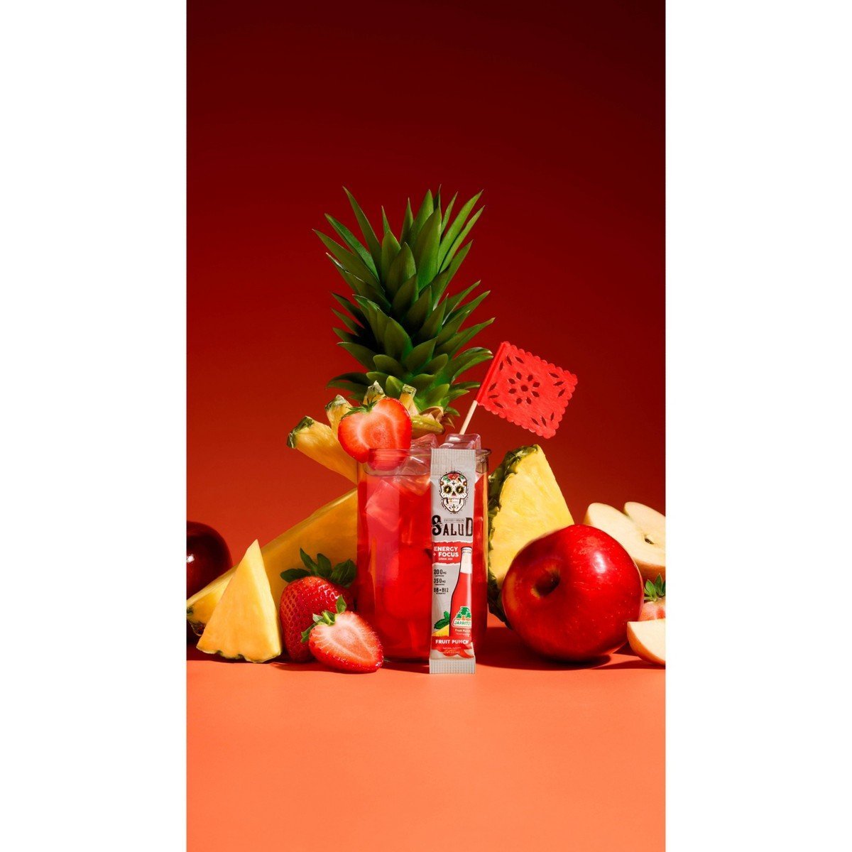 Salud Energy + Focus Jarritos Fruit Punch Electrolyte Drink Mix - 6pk/0.21oz Packet Sticks - Image 2