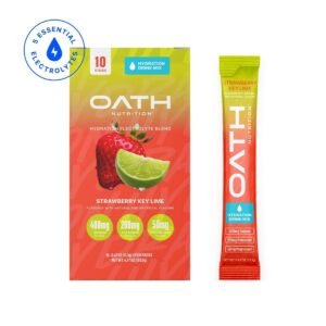 Oath Nutrition Hydration Electrolyte Packets Powdered Electrolyte Drink Mix - Strawberry Key Lime - 10pk