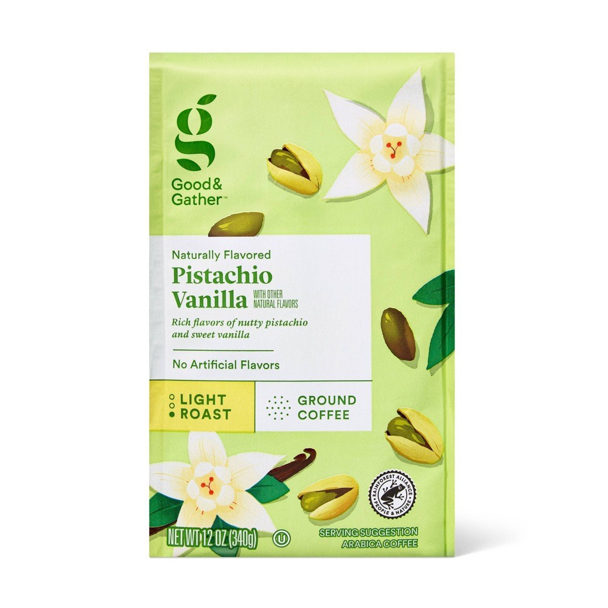 Naturally Flavored Pistachio Vanilla Light Roast Ground Coffee - 12 oz - Good & Gatherâ„¢