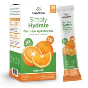 Swanson Simply Hydrate Electrolyte Hydration Mix - Orange, 30 Stick Packs