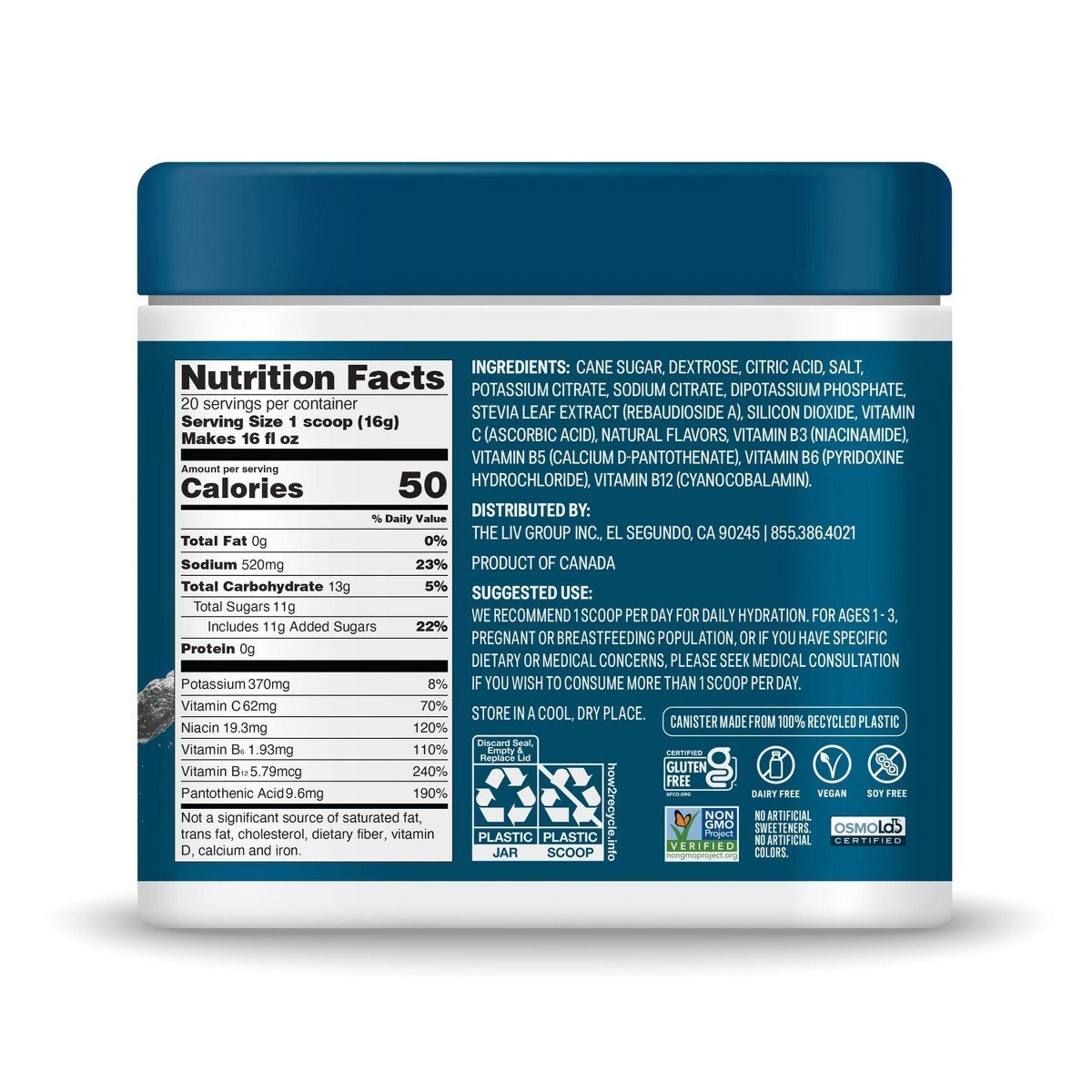 Liquid I.V. Strawberry Hydration Multiplier Multi-Serve Tub Sports Drink - 20 Servings/11.29oz - Image 3