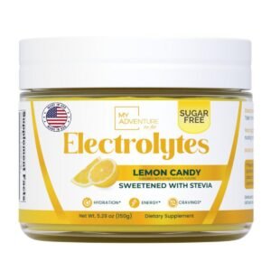 My Adventure to Fit Electrolytes Powder Sugar Free Drink Mix - Lemon Candy Flavored - 37 Servings - No Artificial Flavors, Colors, or Sweeteners