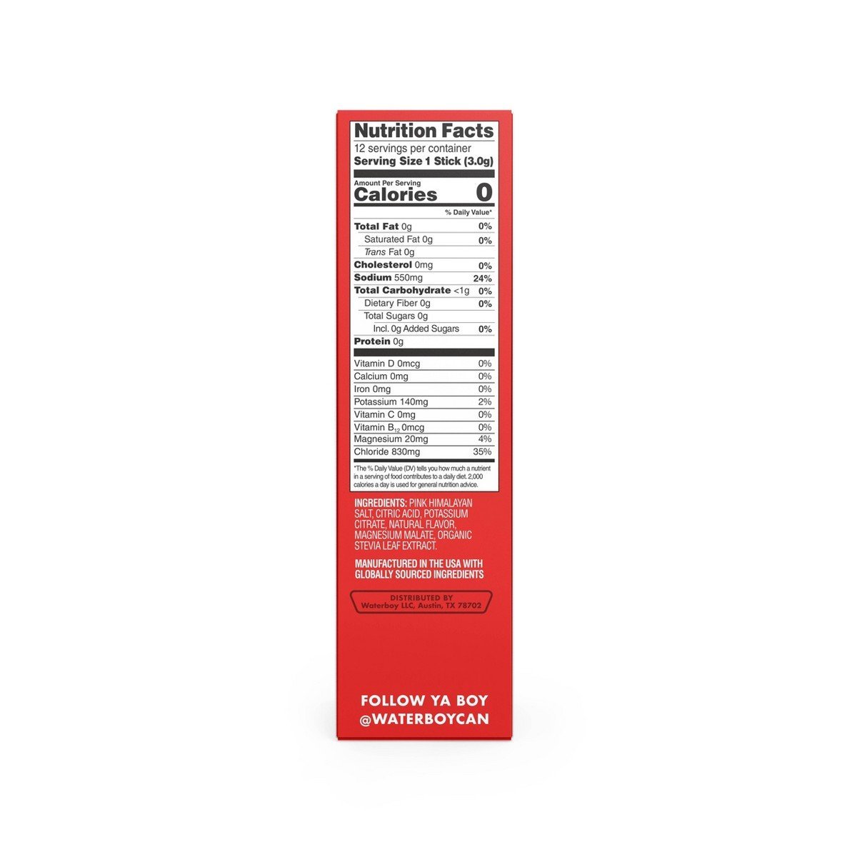 Waterboy Daily Hydration Dietary Supplement Powder - Watermelon - 12pk - Image 5