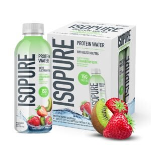 Isopure Strawberry Kiwi 15g Clear Protein Water with Electrolytes - 4pk/20 fl oz: Caffeine Free