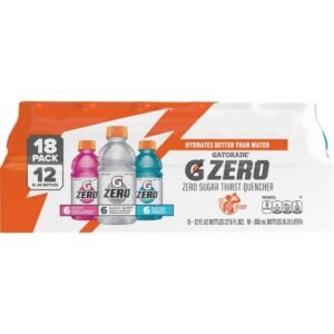 Gatorade Zero Mixed Flavor Variety Pack Sports Drink - 18pk/12 fl oz Bottles: Non-Caffeinated, Sugar-Free