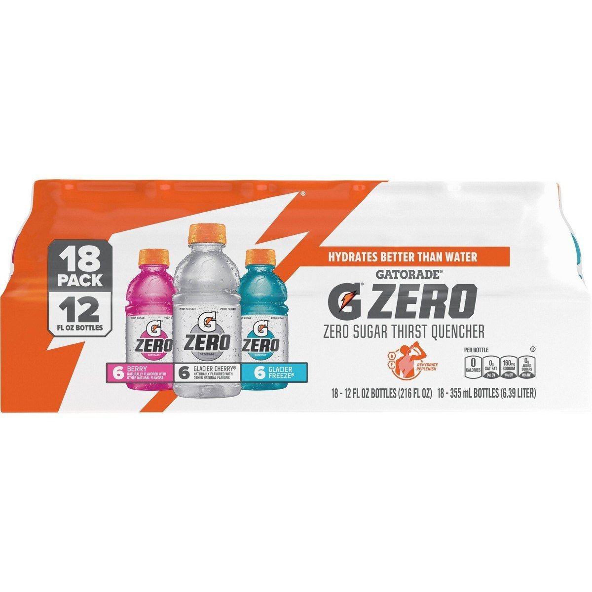 Gatorade Zero Mixed Flavor Variety Pack Sports Drink - 18pk/12 fl oz Bottles: Non-Caffeinated, Sugar-Free