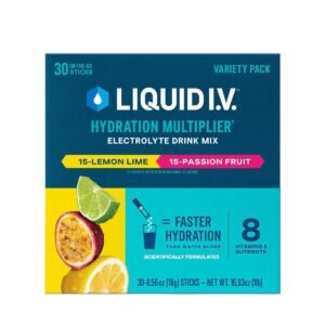 Liquid I.V. Hydration Multiplier Variety Pack, Lemon Lime & Passion Fruit, 30ct
