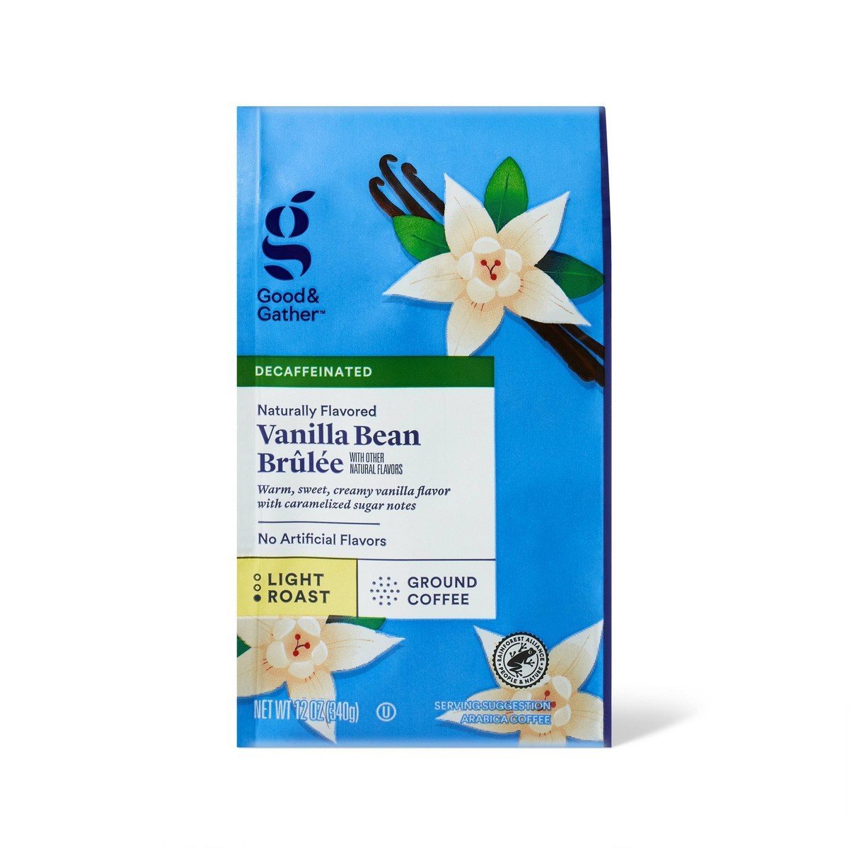 Naturally Flavored Vanilla Bean Brulee Light Roast Ground Coffee - Decaf - 12oz - Good & Gatherâ„¢