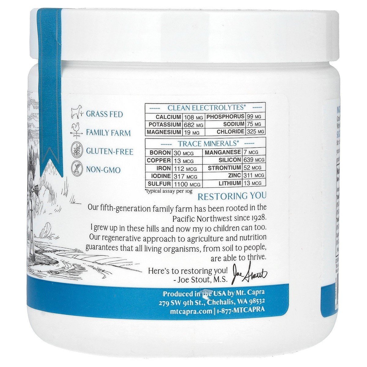 Mt. Capra Clean Electrolytes + Trace Minerals, 10.6 oz (300 g) - Image 3