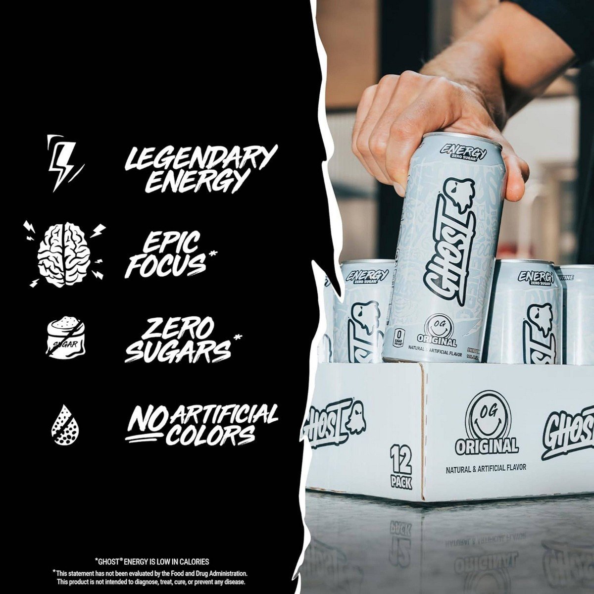 Ghost Energy Drink Original Single - 16 fl oz: Sugar-Free, Gluten-Free, Vegan - Image 4