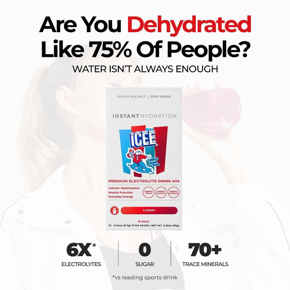 Instant Hydration Icee Cherry Electrolyte Drink Mix Sports Drink - 10ct/67gms - Image 5